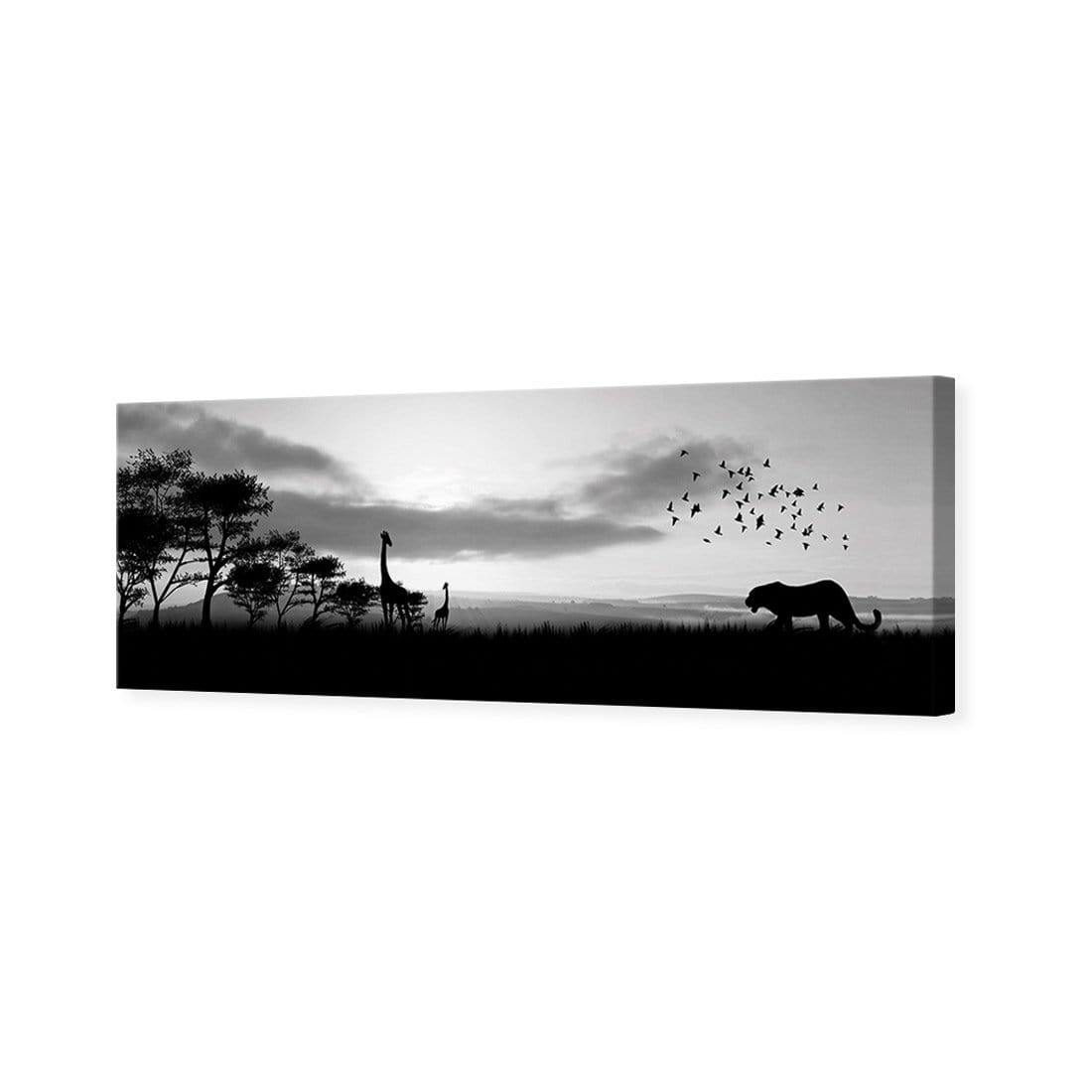 Danger Leopard Approaching, Black and White (long) - Wall Art Designs - 660_BL_H WAD_CP - MPY - 260 - M - S - S_60x20_NONE