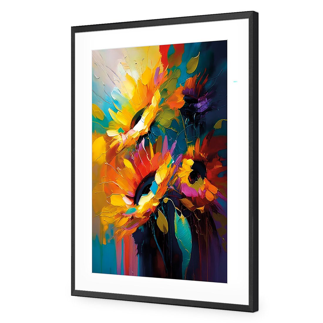 Dark Sunflower Splash - Wall Art Designs - WB_100778_AR_V CAF_AP - 030 - MAT_45x30_S - 2538 - BLK