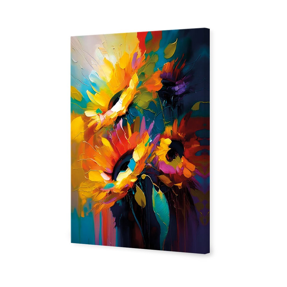 Dark Sunflower Splash - Wall Art Designs - WB_100778_AR_V CAF_CP - MPY - 260 - M - S - S_45x30_NONE