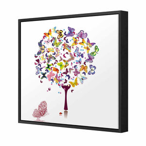 Day Dream Tree, Square | Classic Canvas | Floating Frame | Black