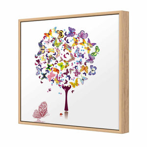 Day Dream Tree, Square | Classic Canvas | Floating Frame | Oak