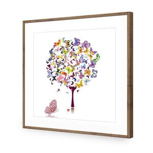 Day Dream Tree, Square | Classic Acrylic | Flat Frame With Border | Natural
