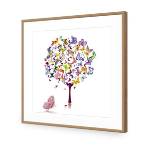 Day Dream Tree, Square | Classic Acrylic | Flat Frame With Border | Oak