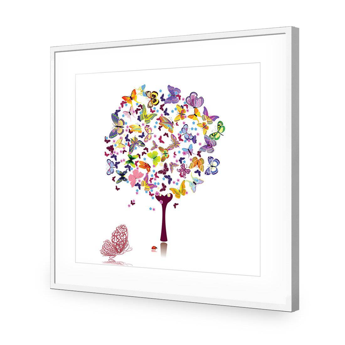 Day Dream Tree, Square | Classic Acrylic | Flat Frame With Border | White