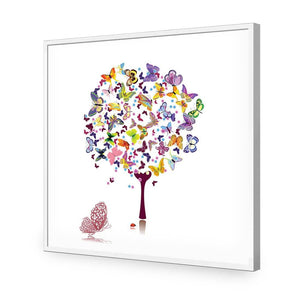 Day Dream Tree, Square | Classic Acrylic | Flat Frame No Border | White