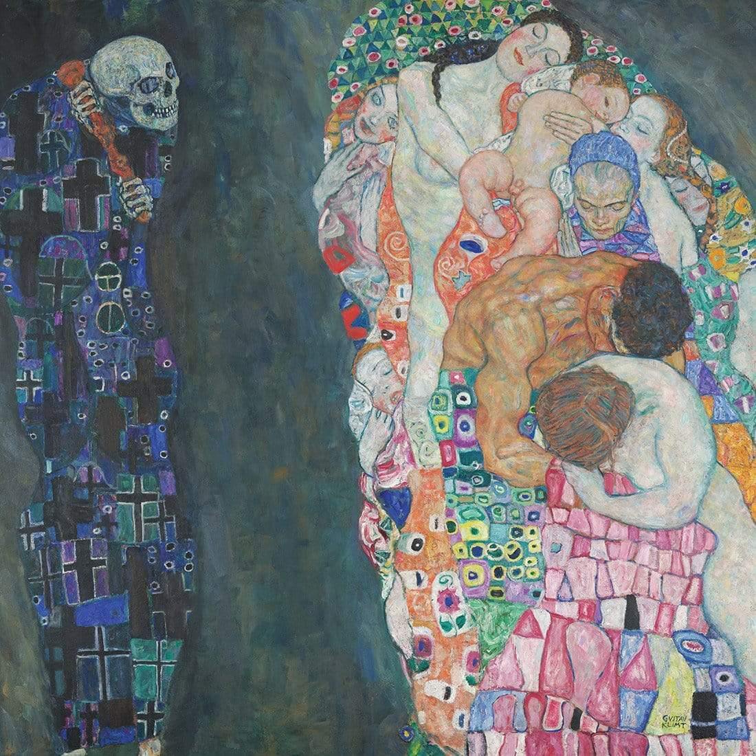 Death & Life by Gustav Klimt - Wall Art Designs - 3864_AS_Q WAD_CP - MPY - 260 - M - S - S_37x37_NONE