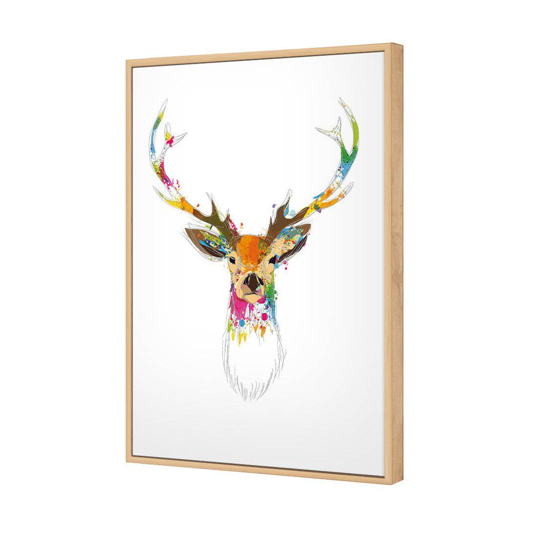 Deer Delight | Standard Canvas | Floating Frame | Oak