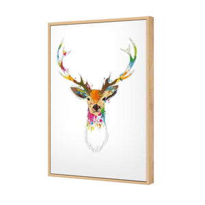Deer Delight | Standard Canvas | Floating Frame | Oak