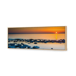Distant Sunset | Standard Canvas | Floating Frame | Oak