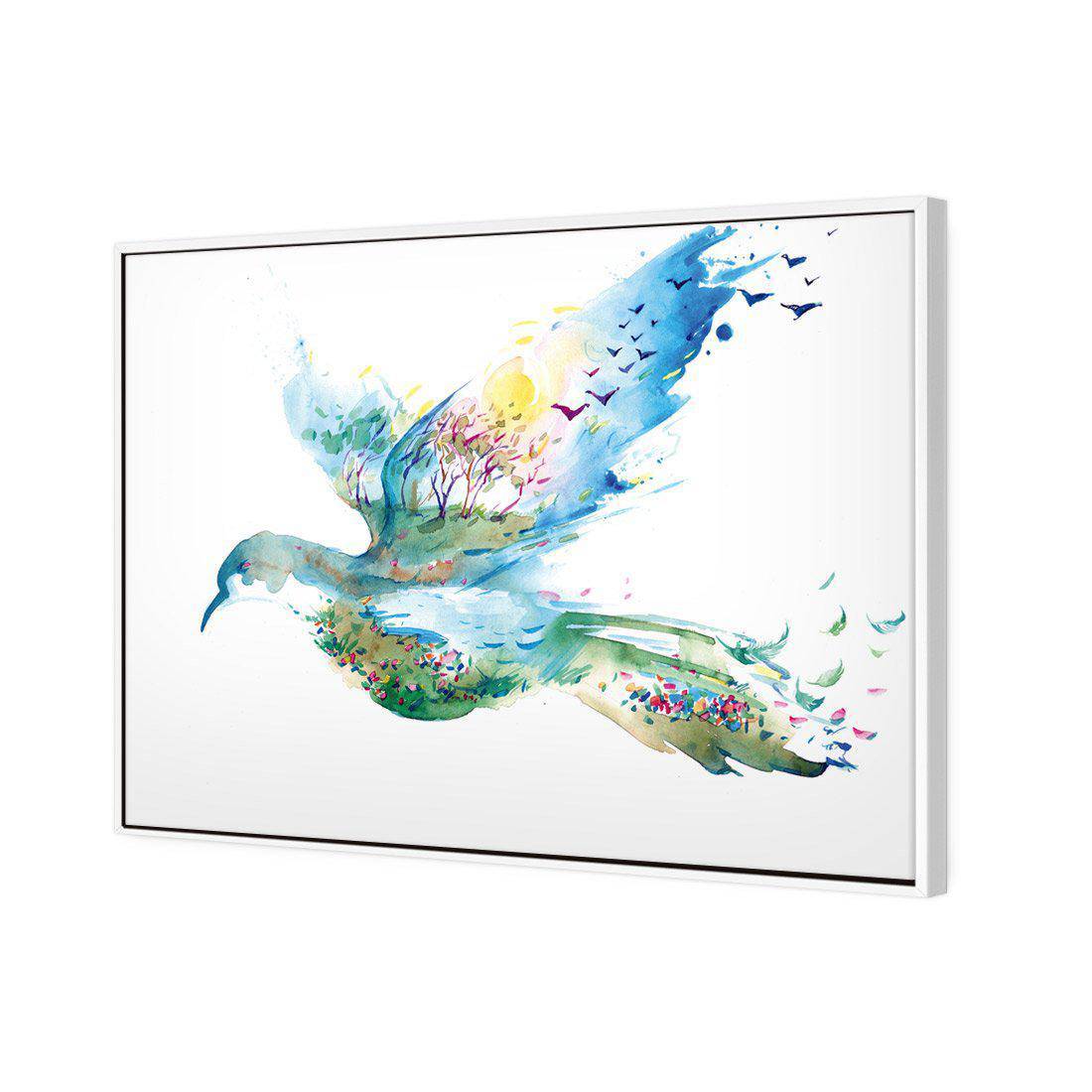 Dove Of Peace | Standard Canvas | Floating Frame | White