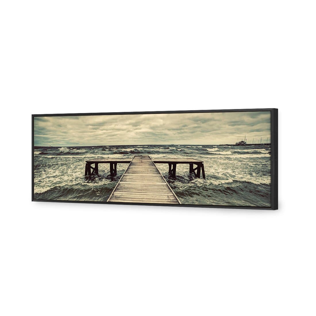 Dramatic Jetty Canvas Art - Wall Art Designs - 2777_AL_H WAD_CP - MPY - 260 - M - S - S_60x20_S - 1550 - BLK