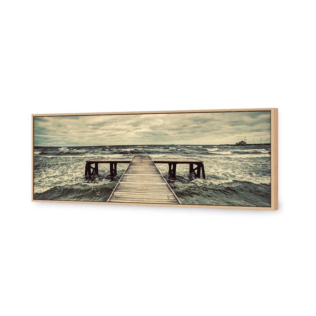 Dramatic Jetty | Standard Canvas | Floating Frame | Oak