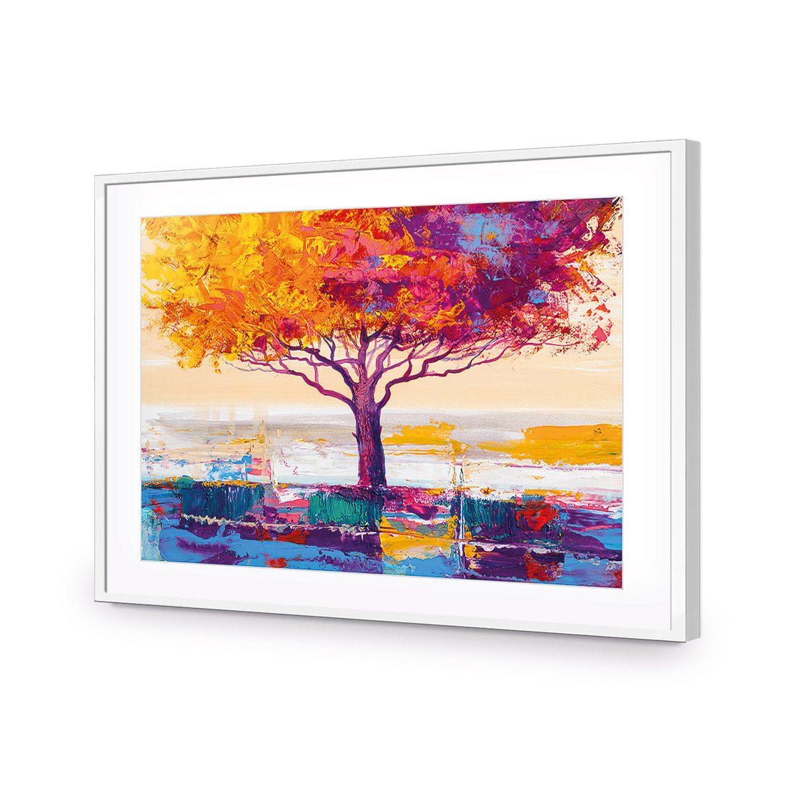 Dreamtime Tree | Standard Acrylic | Flat Frame With Border | White