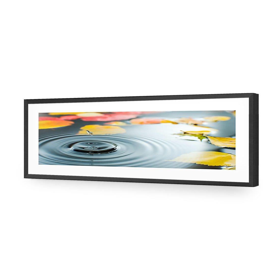 Droplet on Lily Pond (long) - Wall Art Designs - 788_AL_H WAD_AP - 030 - MAT_90x30_S - 2538 - BLK