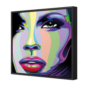Electric Face | Standard Canvas | Floating Frame | Black