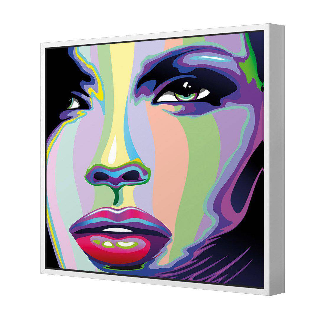 Electric Face | Standard Canvas | Floating Frame | White