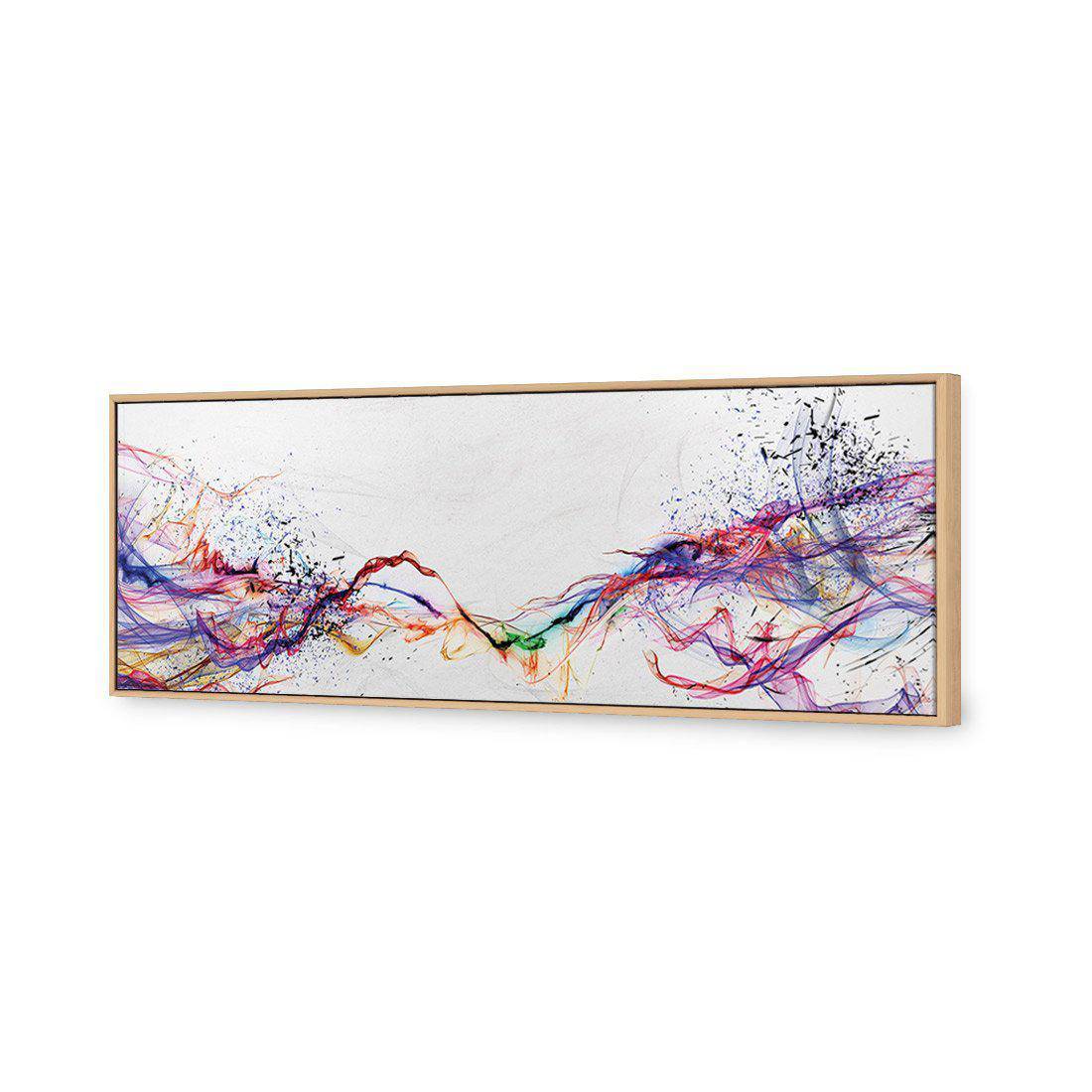 Electricity On Black, Inverted, Long | Standard Canvas | Floating Frame | Oak