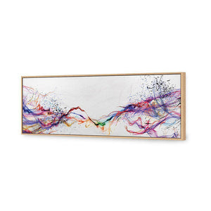 Electricity On Black, Inverted, Long | Standard Canvas | Floating Frame | Oak