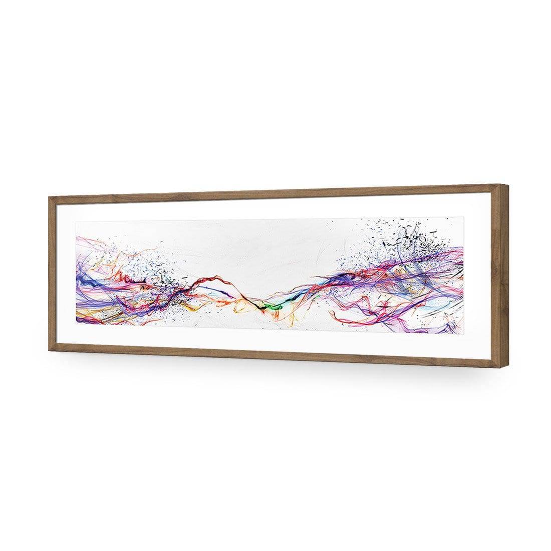 Electricity On Black, Inverted, Long | Standard Acrylic | Flat Frame With Border | Natural