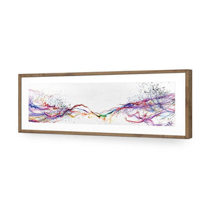 Electricity On Black, Inverted, Long | Standard Acrylic | Flat Frame With Border | Natural