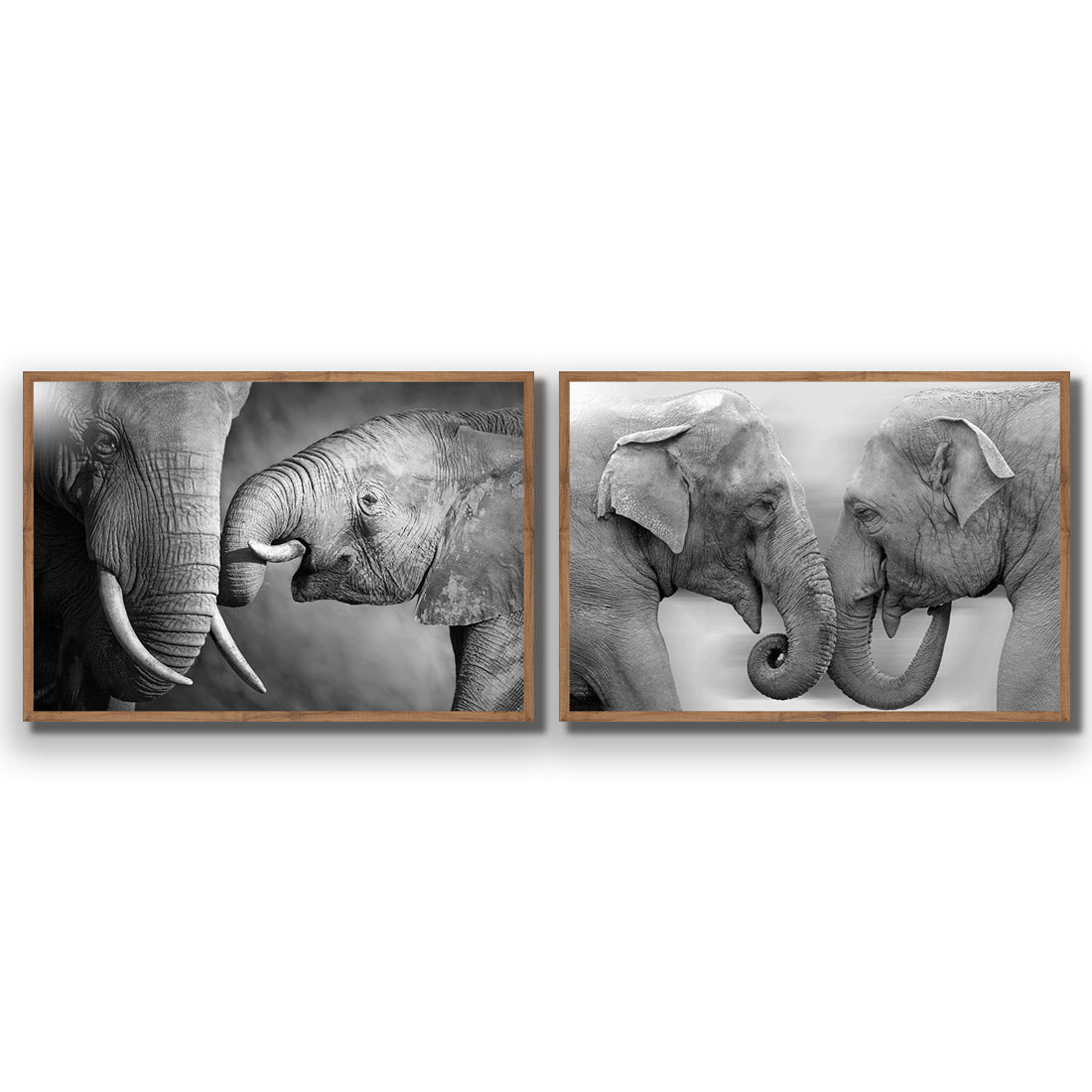 Elephant Family Perfect Pair - Wall Art Designs - SET2_5013_AR_H WAD_AP - 030 - EDG_45x30_S - 2538 - NAT