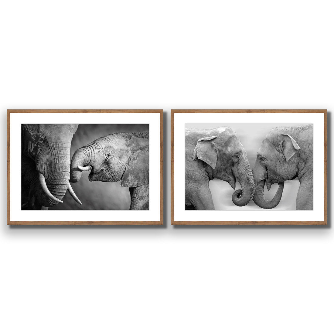 Elephant Family Perfect Pair - Wall Art Designs - SET2_5013_AR_H WAD_AP - 030 - MAT_45x30_S - 2538 - NAT