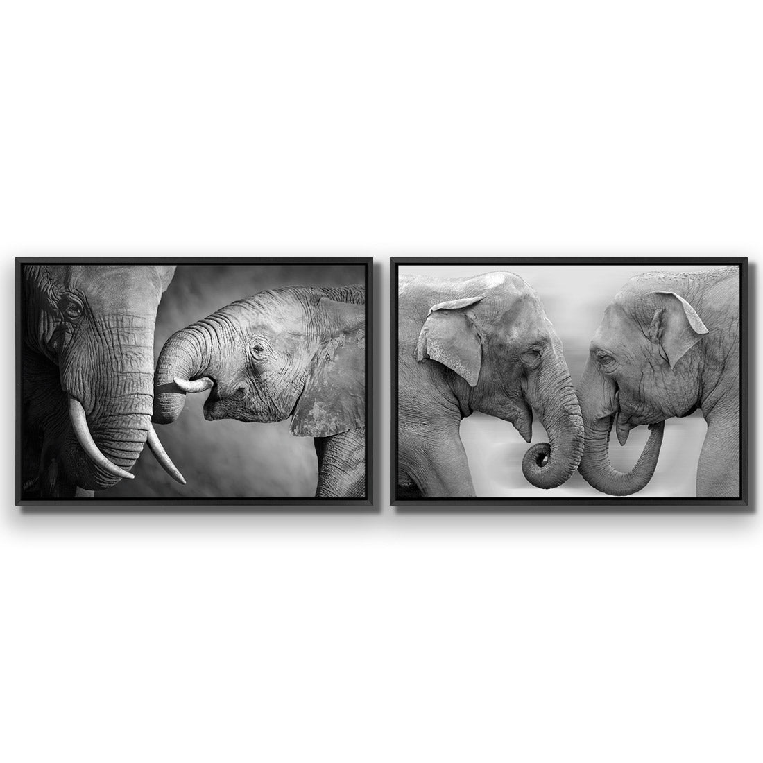 Elephant Family Perfect Pair - Wall Art Designs - SET2_5013_AR_H WAD_CP - MPY - 260 - M - S - S_45x30_S - 1550 - BLK