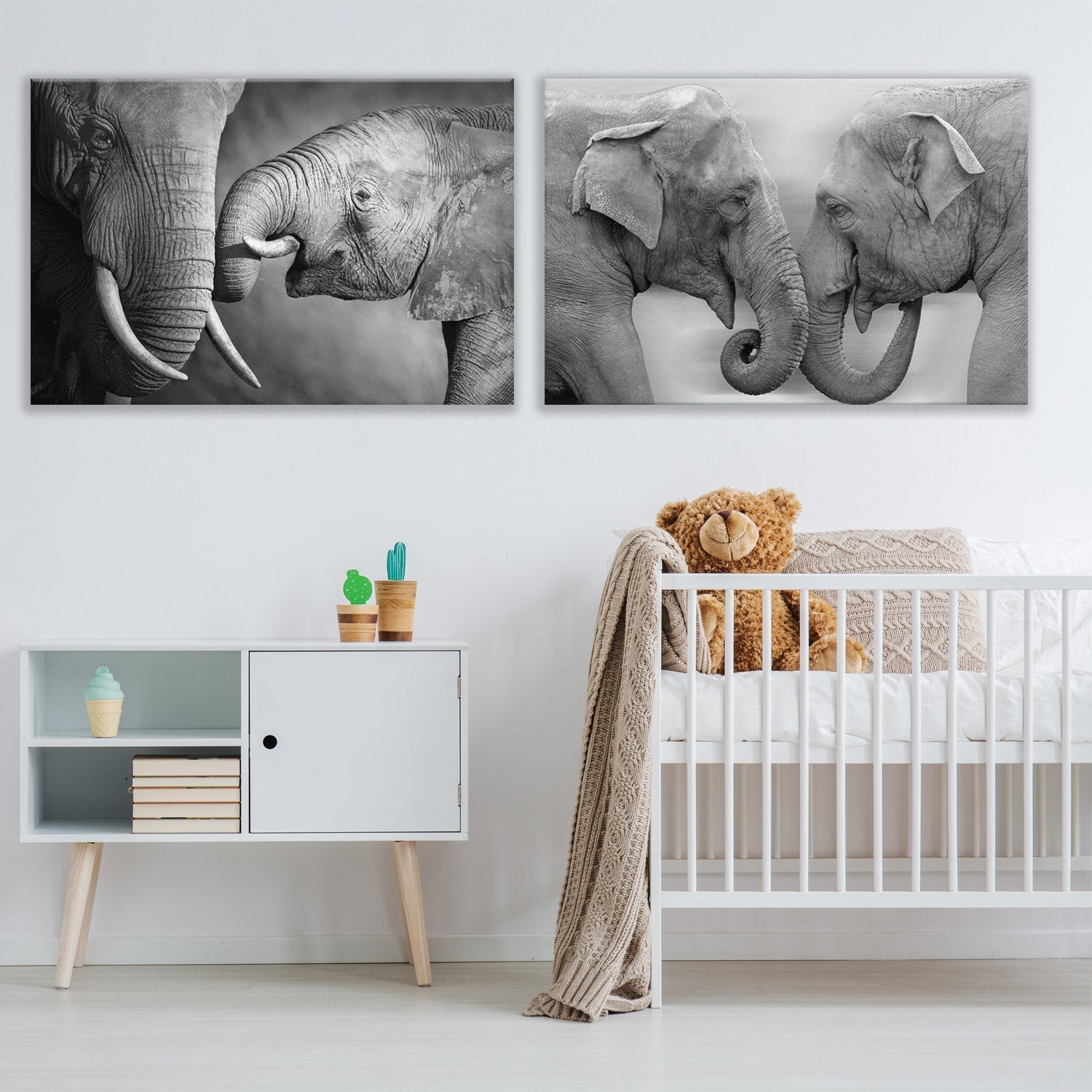 Elephant Family Perfect Pair - Wall Art Designs - SET2_5013_AR_H WAD_CP - MPY - 260 - M - S - S_45x30_NONE