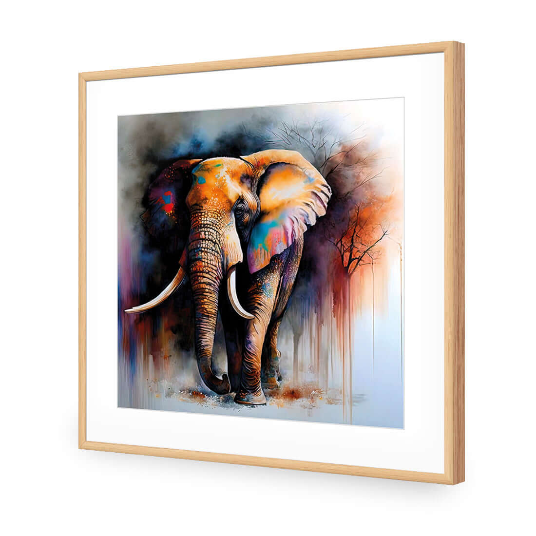 Elephant Runway II - Wall Art Designs - WB_100565_AS_Q WAD_AP - 030 - MAT_37x37_S - 2538 - OAK