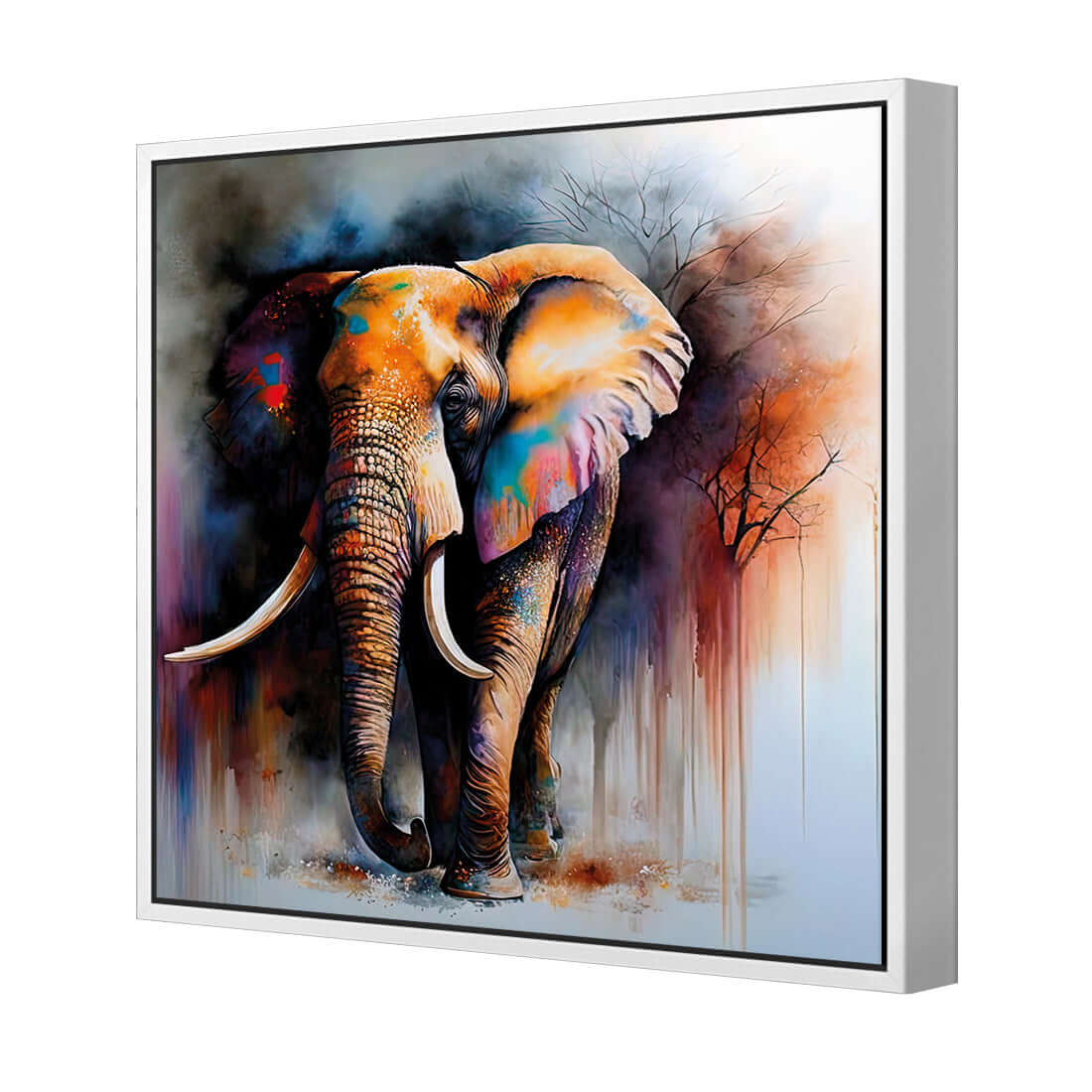 Elephant Runway II - Wall Art Designs - WB_100565_AS_Q WAD_CP - MPY - 260 - M - S - S_37x37_S - 1550 - WHT