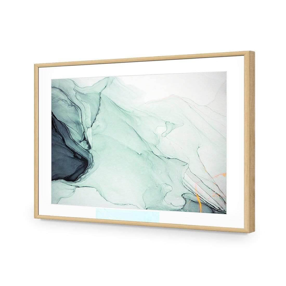 Emerald River II | Classic Acrylic | Flat Frame With Border | Oak