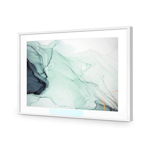 Emerald River II | Classic Acrylic | Flat Frame With Border | White