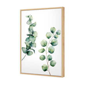 Eucalyptus Duo | Standard Canvas | Floating Frame | Oak
