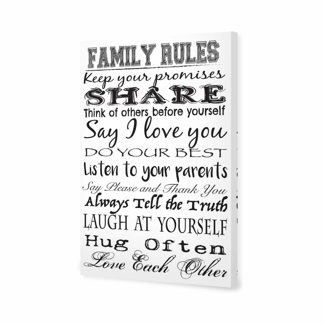 Family Rules Canvas Art - Wall Art Designs - 2381_AR_V WAD_CP - MPY - 260 - M - S - S_45x30_NONE