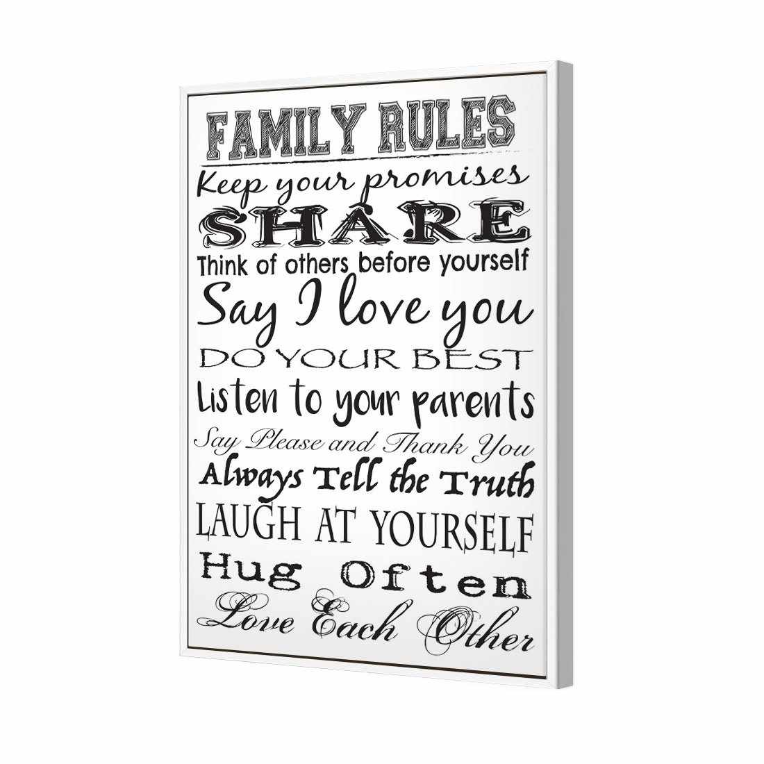 Family Rules Canvas Art - Wall Art Designs - 2381_AR_V WAD_CP - MPY - 260 - M - S - S_45x30_S - 1550 - WHT