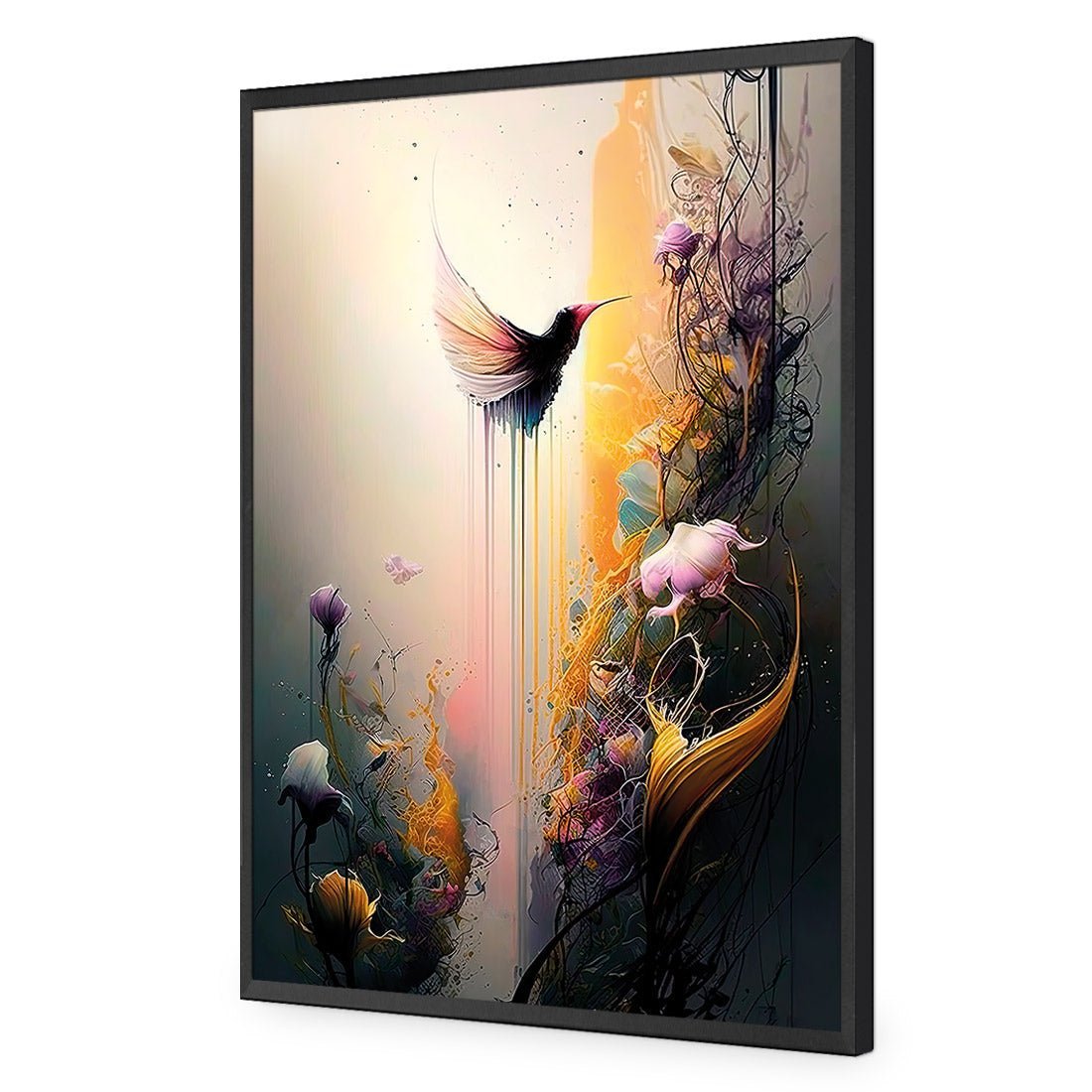 Fantasy Hummingbird I - Wall Art Designs - WB_100580_AR_V CAF_AP - 030 - EDG_45x30_S - 2538 - BLK