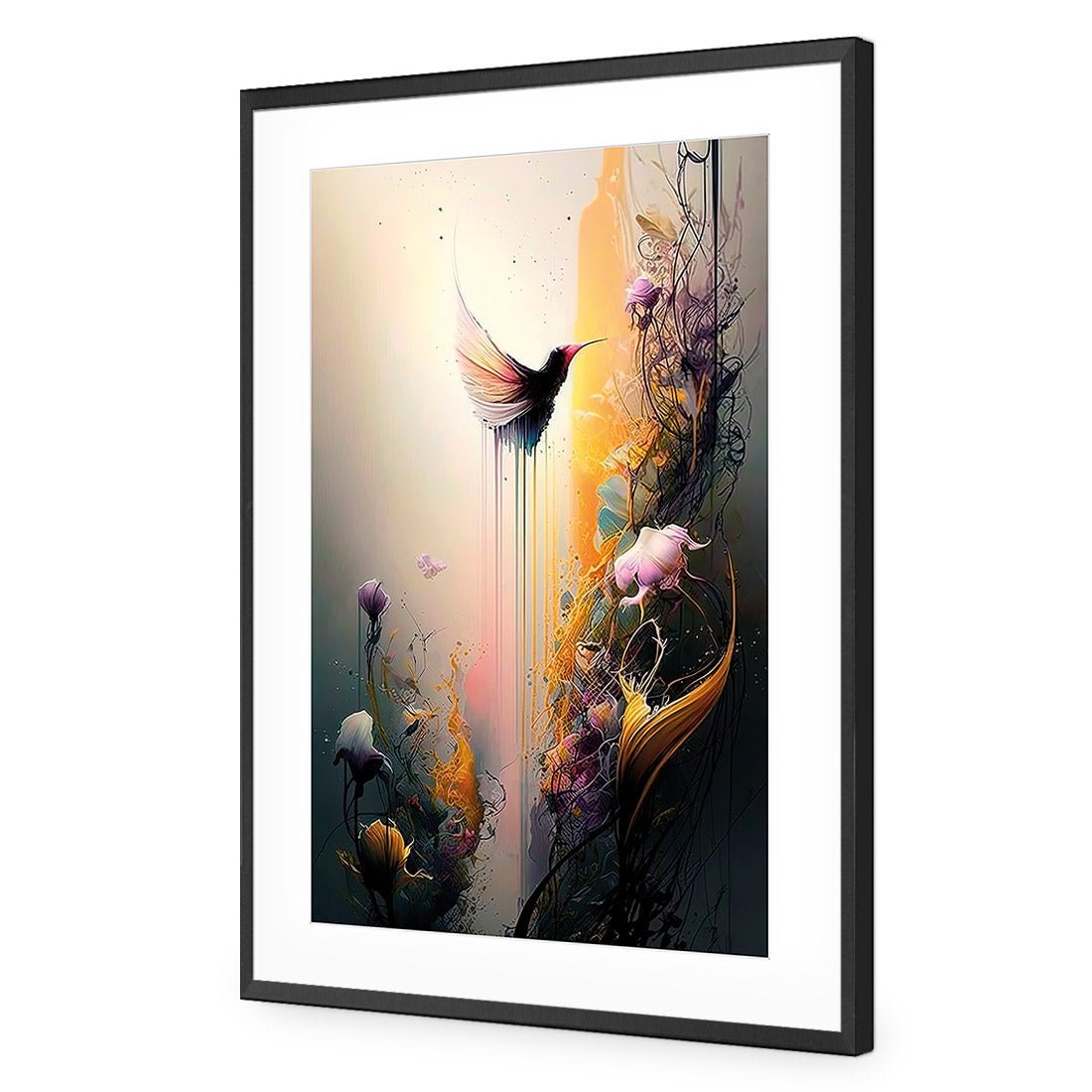 Fantasy Hummingbird I - Wall Art Designs - WB_100580_AR_V CAF_AP - 030 - MAT_45x30_S - 2538 - BLK