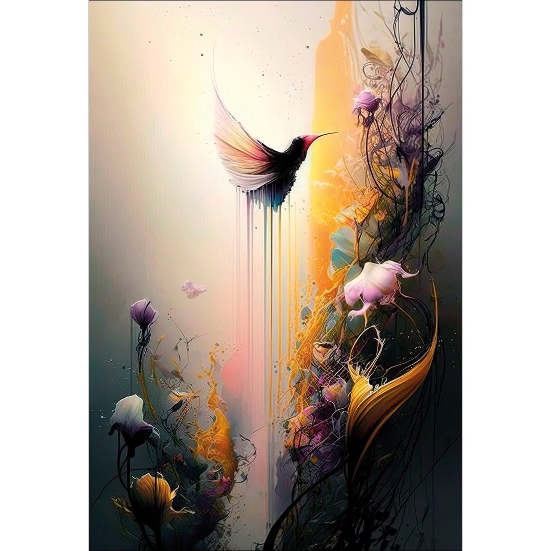 Fantasy Hummingbird I - Wall Art Designs - WB_100580_AR_V CAF_CP - MPY - 260 - M - S - S_45x30_NONE