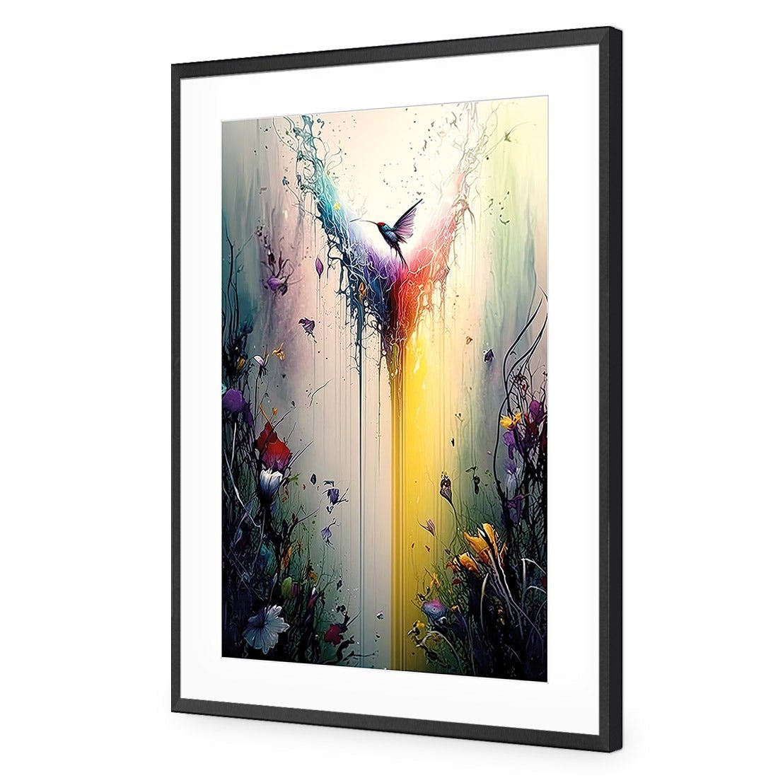 Fantasy Hummingbird III - Wall Art Designs - WB_100593_AR_V CAF_AP - 030 - MAT_45x30_S - 2538 - BLK