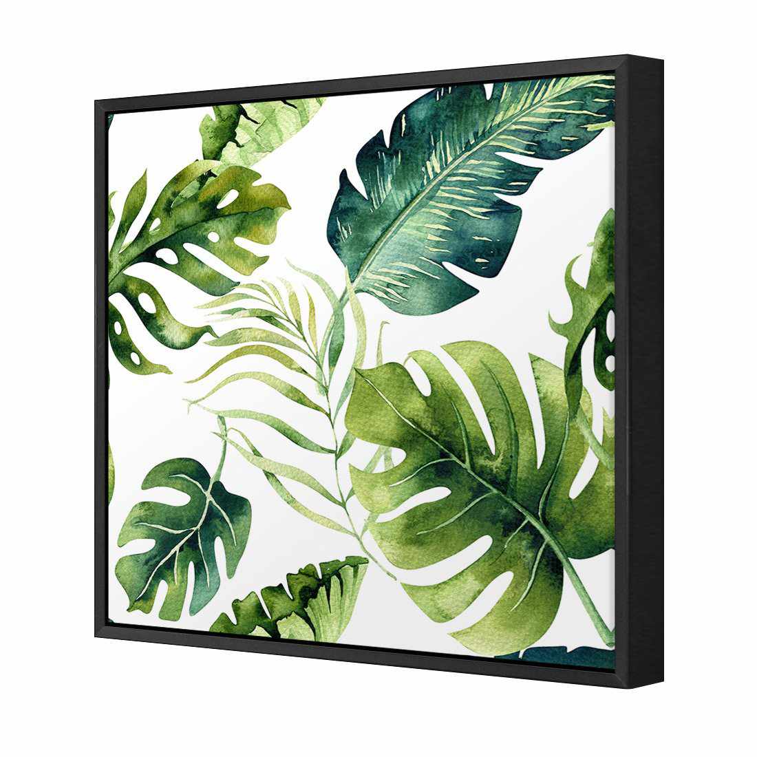Fascinating Foliage, Square | Standard Canvas | Floating Frame | Black