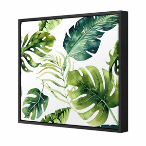 Fascinating Foliage, Square | Standard Canvas | Floating Frame | Black