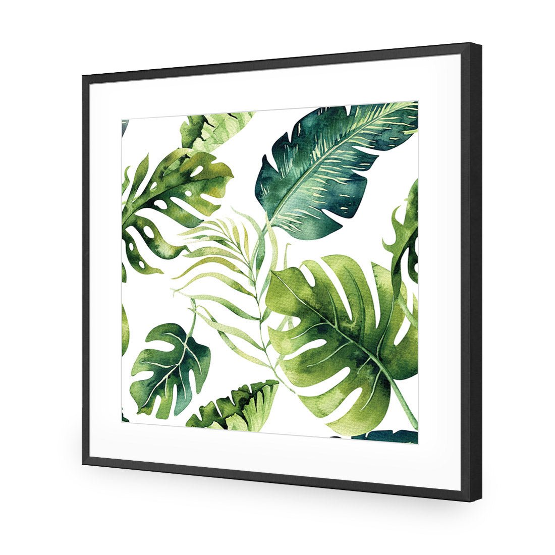 Fascinating Foliage, Square | Standard Acrylic | Flat Frame With Border | Black