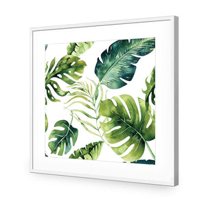 Fascinating Foliage, Square | Standard Acrylic | Flat Frame With Border | White