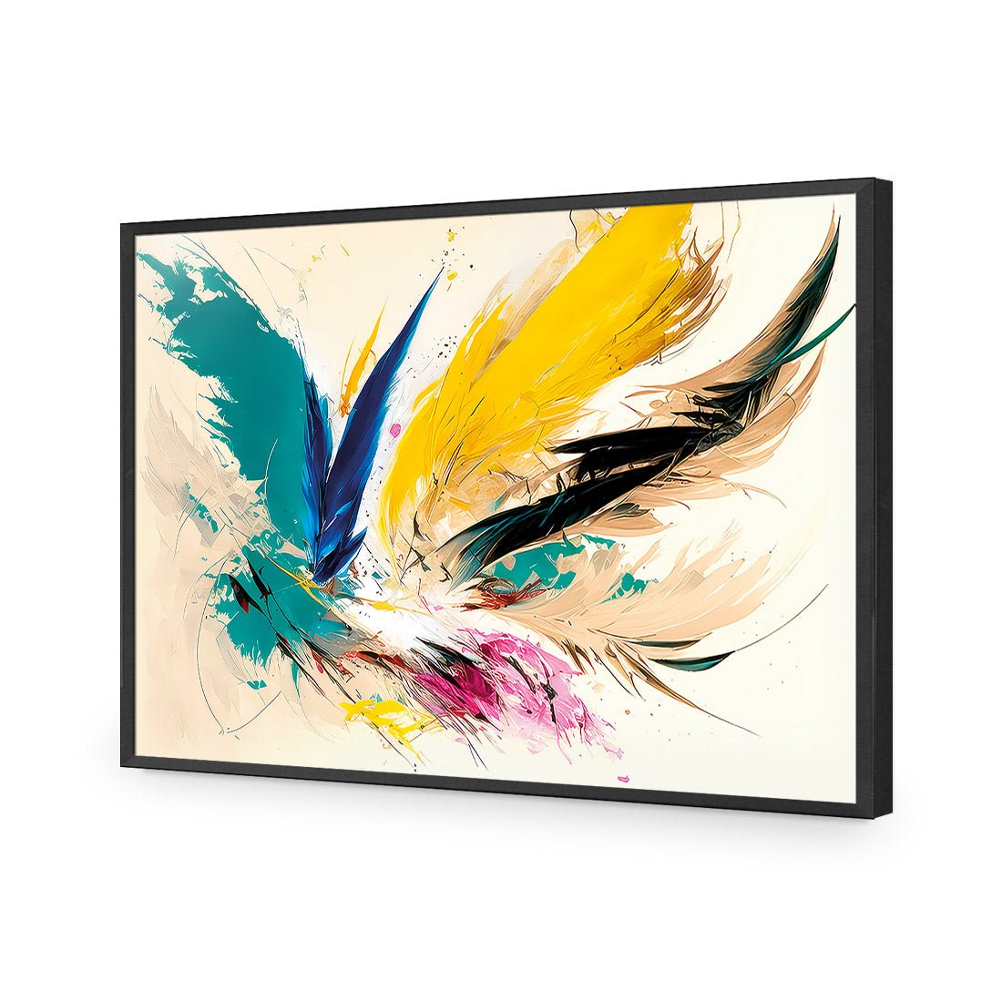 Feather Burst - Wall Art Designs - WB_100518_AR_H CAF_AP - 030 - EDG_45x30_S - 2538 - BLK