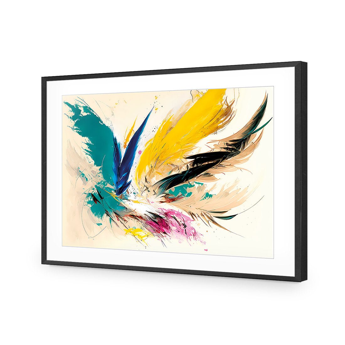 Feather Burst - Wall Art Designs - WB_100518_AR_H CAF_AP - 030 - MAT_45x30_S - 2538 - BLK