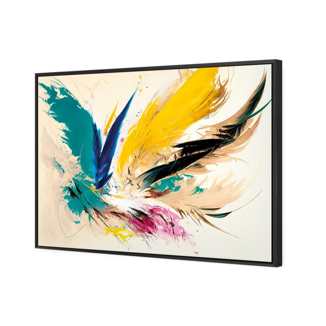 Feather Burst - Wall Art Designs - WB_100518_AR_H CAF_CP - MPY - 260 - M - S - S_45x30_S - 1550 - BLK