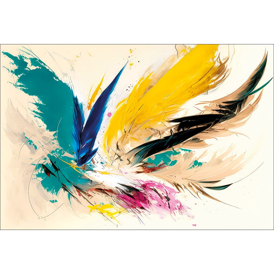 Feather Burst - Wall Art Designs - WB_100518_AR_H CAF_CP - MPY - 260 - M - S - S_45x30_NONE