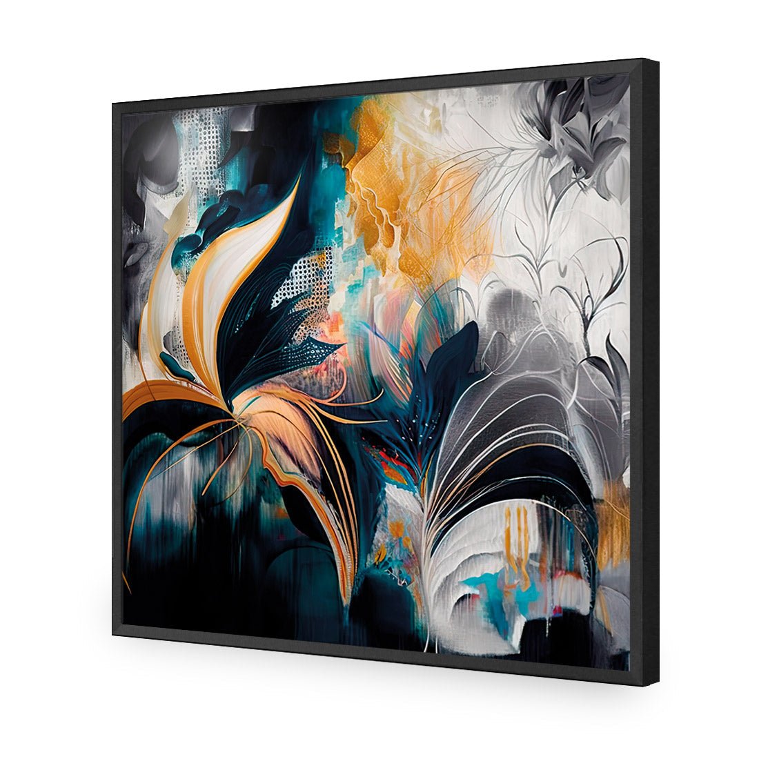 Feather Foliage I - Wall Art Designs - WB_100633_AS_Q CAF_AP - 030 - EDG_37x37_S - 2538 - BLK