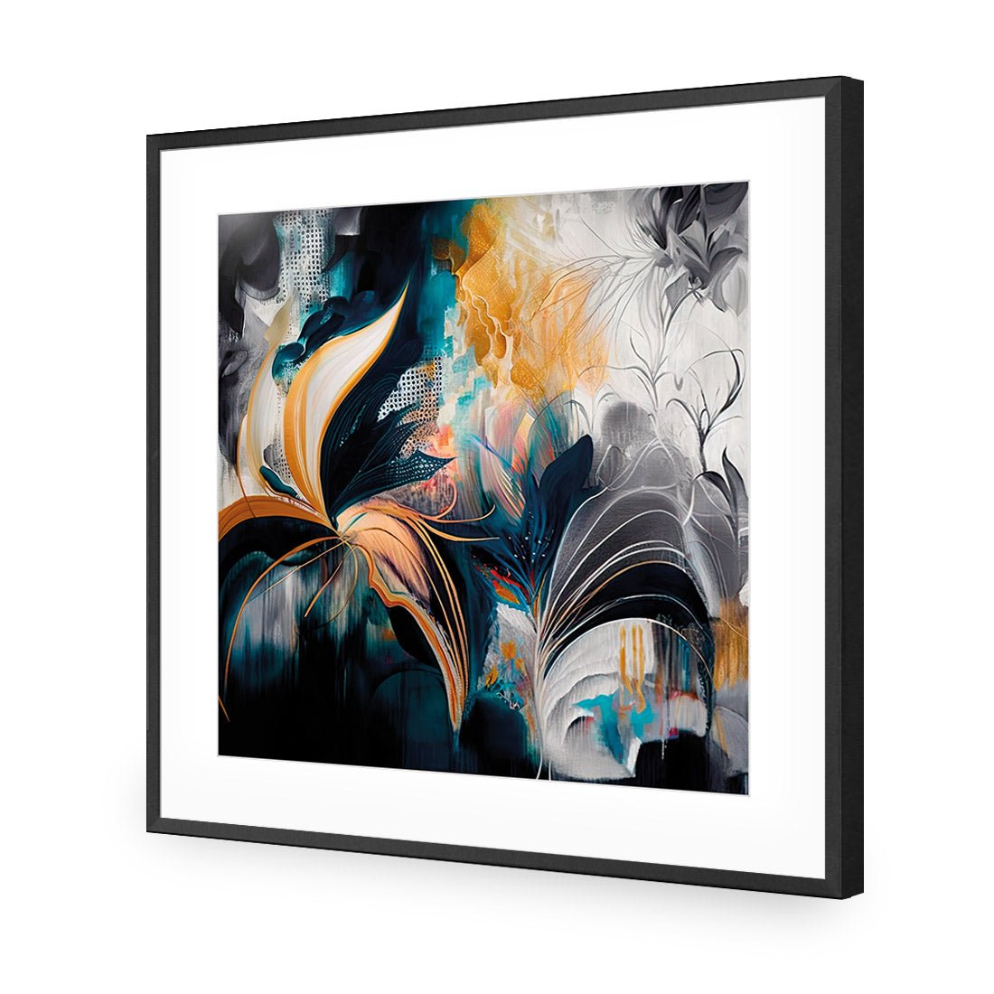 Feather Foliage I - Wall Art Designs - WB_100633_AS_Q CAF_AP - 030 - MAT_37x37_S - 2538 - BLK