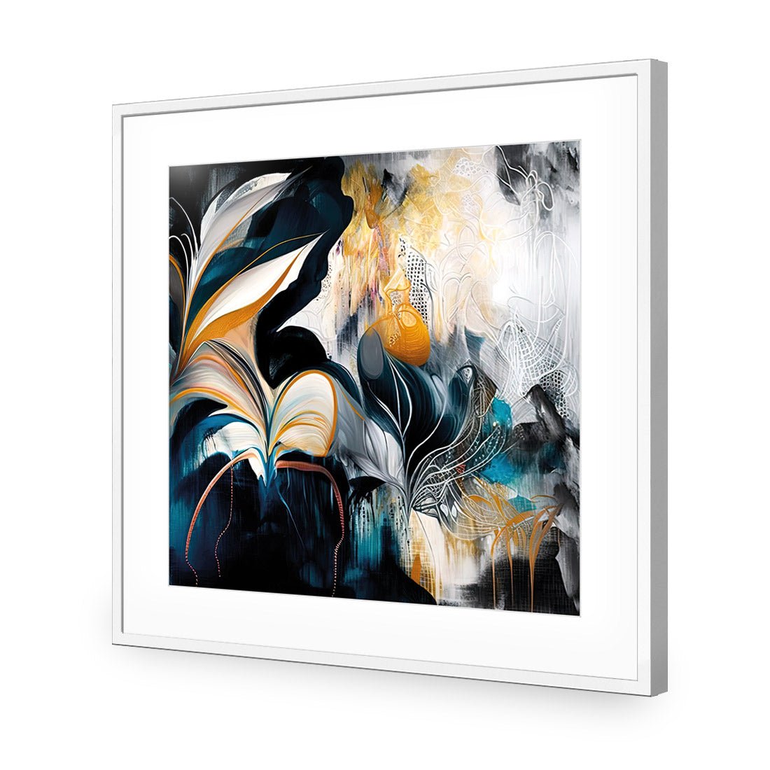 Feather Foliage II - Wall Art Designs - WB_100657_AS_Q CAF_AP - 030 - MAT_37x37_S - 2538 - WHT